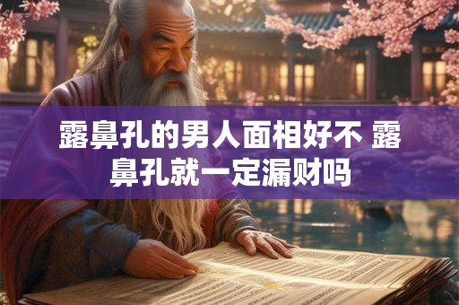 露鼻孔的男人面相好不 露鼻孔就一定漏财吗