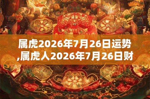 属虎2026年7月26日运势,属虎人2026年7月26日财运,生肖虎2026年7月26日运势