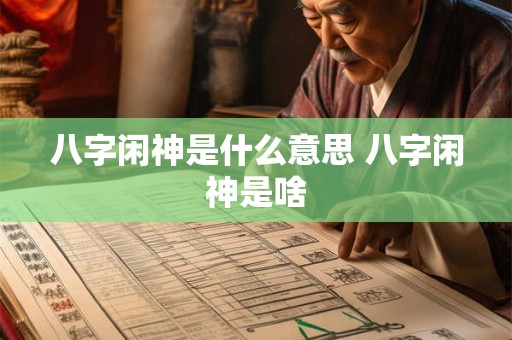 八字闲神是什么意思 八字闲神是啥