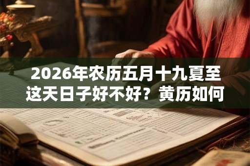 2026年农历五月十九夏至这天日子好不好？黄历如何？