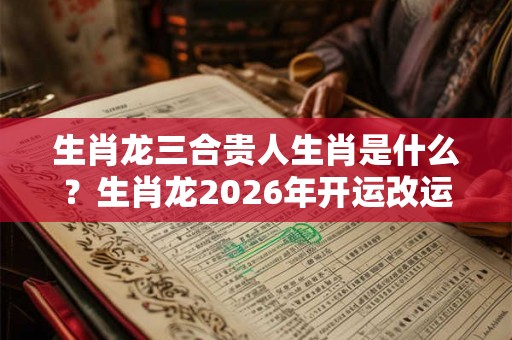 生肖龙三合贵人生肖是什么？生肖龙2026年开运改运方法？