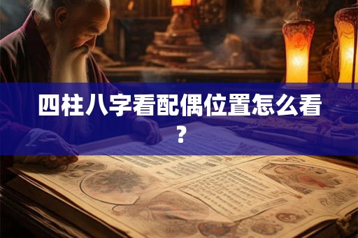 四柱八字看配偶位置怎么看？