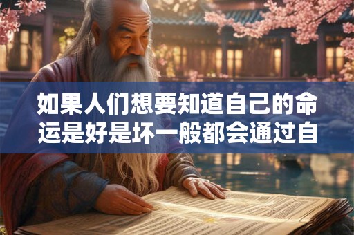 如果人们想要知道自己的命运是好是坏一般都会通过自