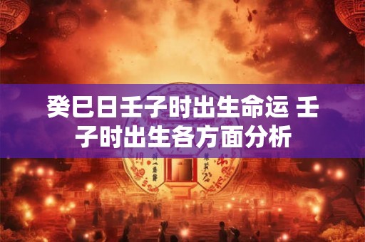 癸巳日壬子时出生命运 壬子时出生各方面分析