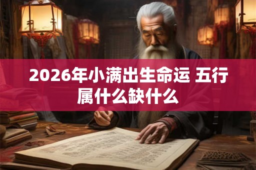 2026年小满出生命运 五行属什么缺什么