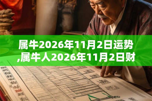 属牛2026年11月2日运势,属牛人2026年11月2日财运,生肖牛2026年11月2日运势