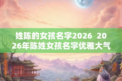 姓陈的女孩名字2026  2026年陈姓女孩名字优雅大气
