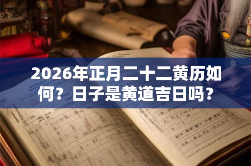 2026年正月二十二黄历如何？日子是黄道吉日吗？