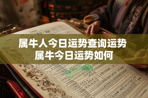 属牛人今日运势查询运势 属牛今日运势如何