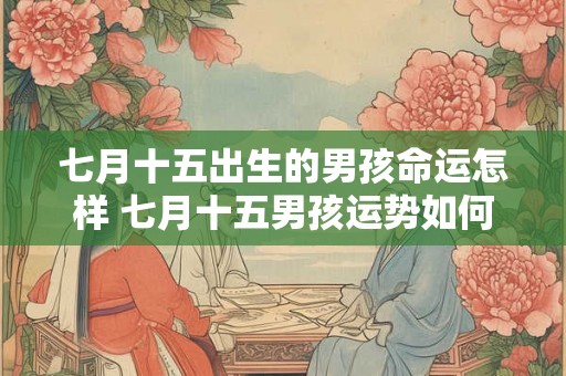 七月十五出生的男孩命运怎样 七月十五男孩运势如何