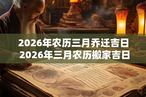 2026年农历三月乔迁吉日 2026年三月农历搬家吉日是哪天