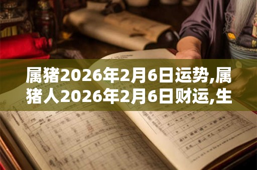 属猪2026年2月6日运势,属猪人2026年2月6日财运,生肖猪2026年2月6日运势