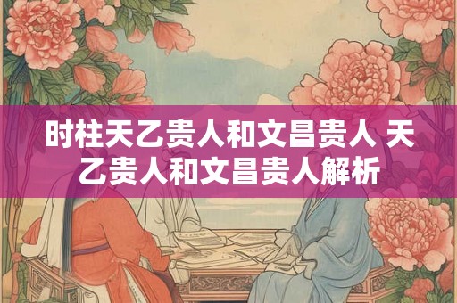 时柱天乙贵人和文昌贵人 天乙贵人和文昌贵人解析