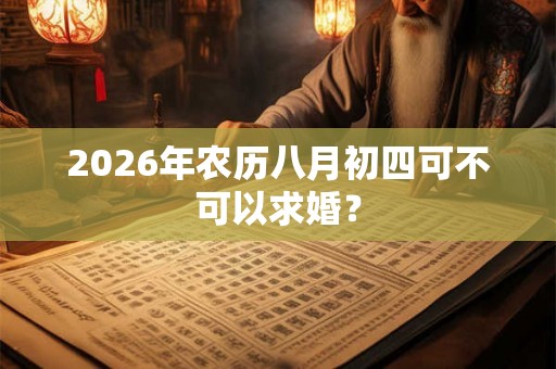 2026年农历八月初四可不可以求婚？