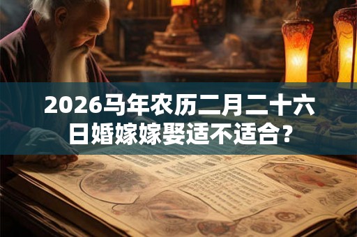 2026马年农历二月二十六日婚嫁嫁娶适不适合？