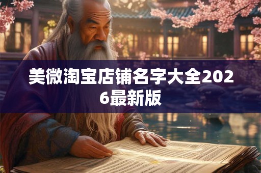 美微淘宝店铺名字大全2026最新版