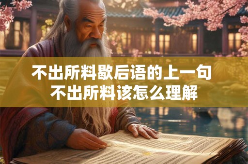 不出所料歇后语的上一句 不出所料该怎么理解