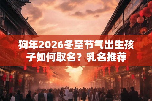 狗年2026冬至节气出生孩子如何取名？乳名推荐