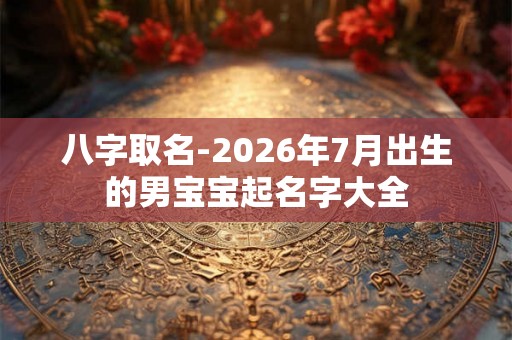 八字取名-2026年7月出生的男宝宝起名字大全