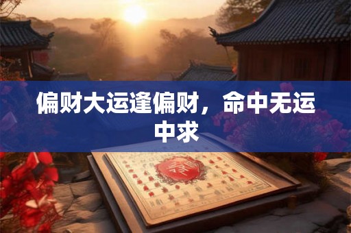 偏财大运逢偏财，命中无运中求