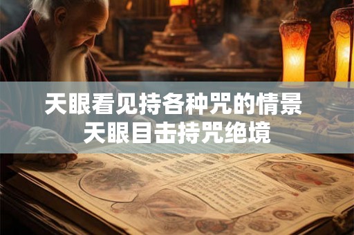 天眼看见持各种咒的情景 天眼目击持咒绝境