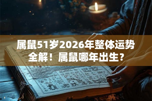 属鼠51岁2026年整体运势全解！属鼠哪年出生？