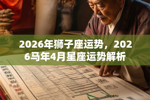 2026年狮子座运势，2026马年4月星座运势解析