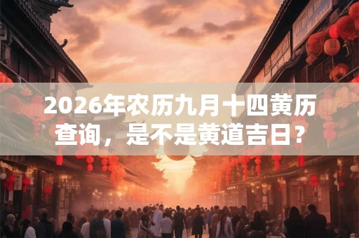 2026年农历九月十四黄历查询，是不是黄道吉日？