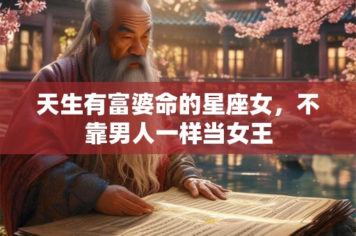 天生有富婆命的星座女，不靠男人一样当女王