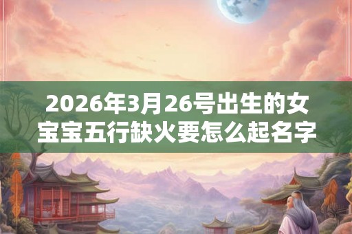 2026年3月26号出生的女宝宝五行缺火要怎么起名字