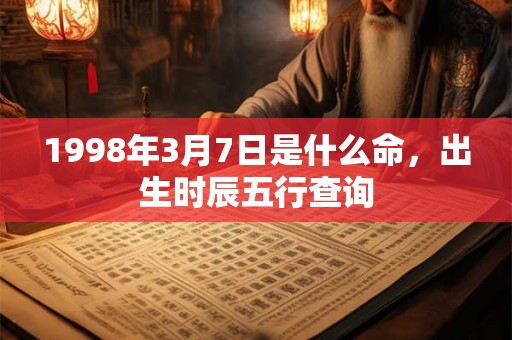 1998年3月7日是什么命，出生时辰五行查询