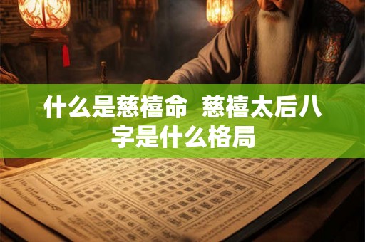 什么是慈禧命 慈禧太后八字是什么格局 什么是慈禧命 慈禧太后八字是什么格局
