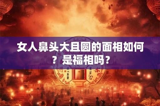 女人鼻头大且圆的面相如何？是福相吗？