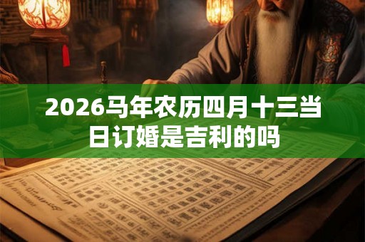2026马年农历四月十三当日订婚是吉利的吗