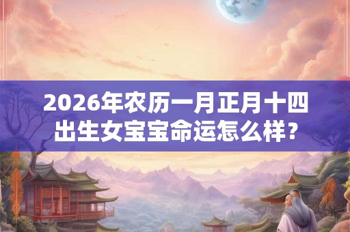 2026年农历一月正月十四出生女宝宝命运怎么样？
