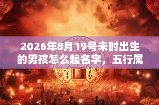 2026年8月19号未时出生的男孩怎么起名字，五行属什么