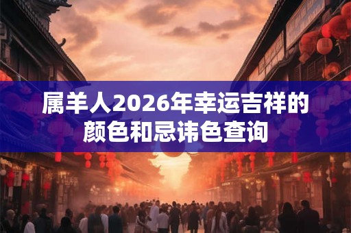 属羊人2026年幸运吉祥的颜色和忌讳色查询