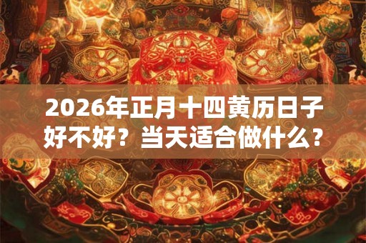 2026年正月十四黄历日子好不好?当天适合做什么? 2026年正月十四黄历日子好不好?当天适合做什么?