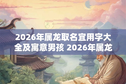 2026年属龙取名宜用字大全及寓意男孩 2026年属龙男孩怎么取名好