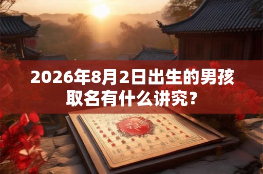 2026年8月2日出生的男孩取名有什么讲究？