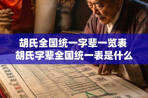 胡氏全国统一字辈一览表 胡氏字辈全国统一表是什么