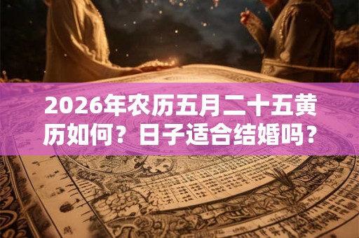 2026年农历五月二十五黄历如何？日子适合结婚吗？