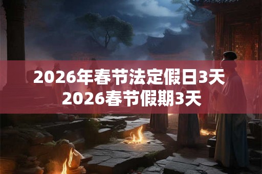 2026年春节法定假日3天 2026春节假期3天 2026年春节法定假日3天 2026春节假期3天