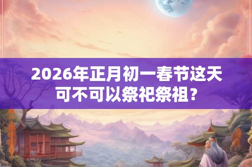 2026年正月初一春节这天可不可以祭祀祭祖？