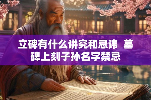 立碑有什么讲究和忌讳  墓碑上刻子孙名字禁忌