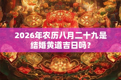 2026年农历八月二十九是结婚黄道吉日吗？