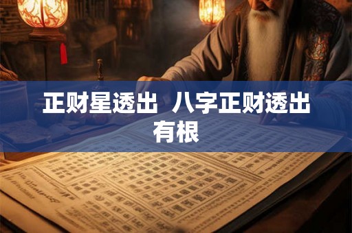 正财星透出  八字正财透出有根