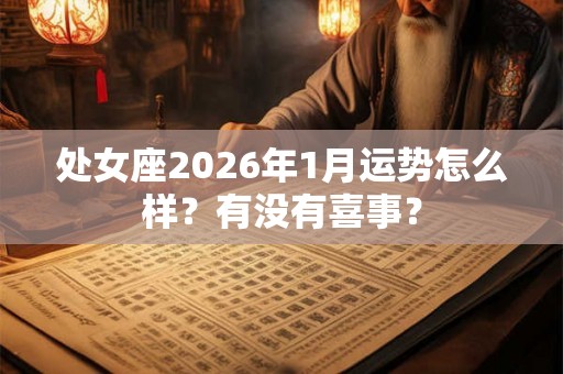 处女座2026年1月运势怎么样？有没有喜事？