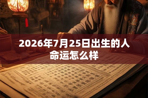 2026年7月25日出生的人命运怎么样