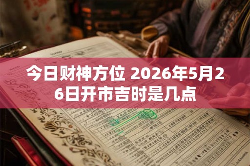 今日财神方位 2026年5月26日开市吉时是几点